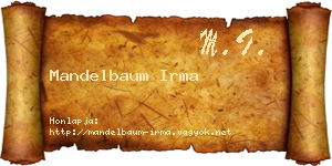 Mandelbaum Irma névjegykártya