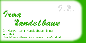 irma mandelbaum business card